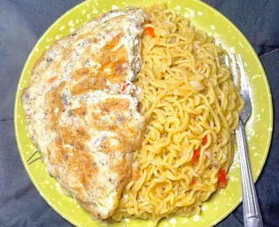 Indomie and fried egg
