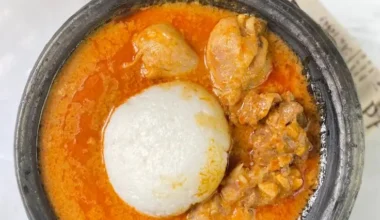 Rice Ball (Tuwo) + Groundnut Soup